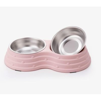 UAMLY Gamelles doubles amovibles en acier inoxydable pour chien