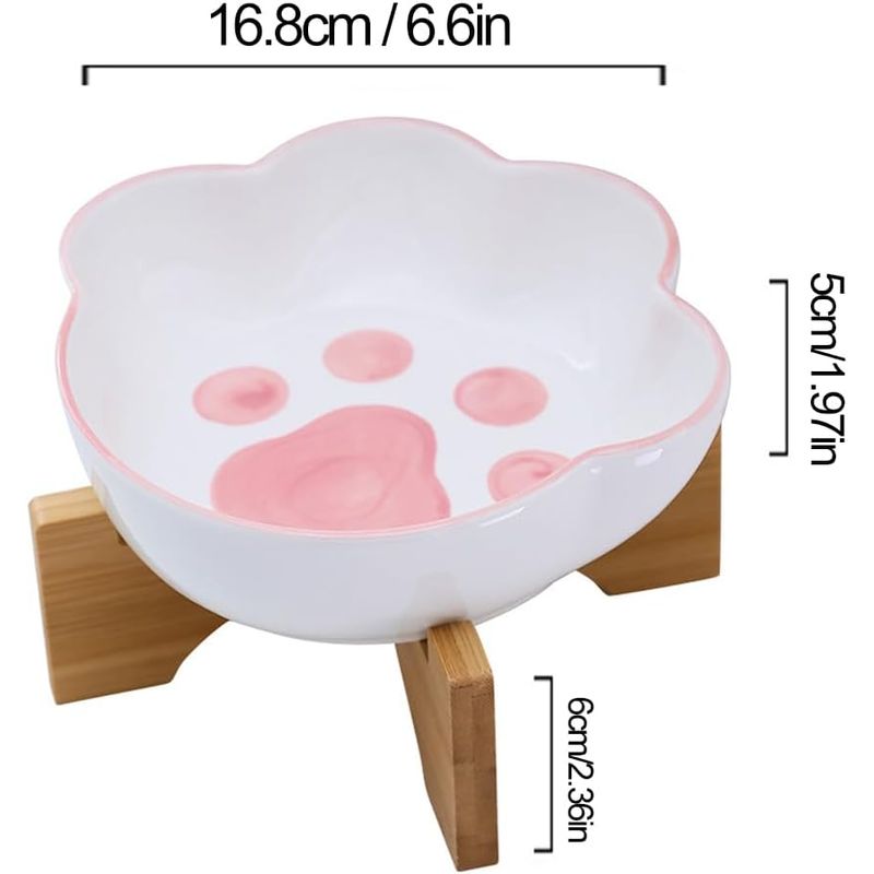 UAMLY écuelle en Forme de Patte de Chat avec Support en Bois