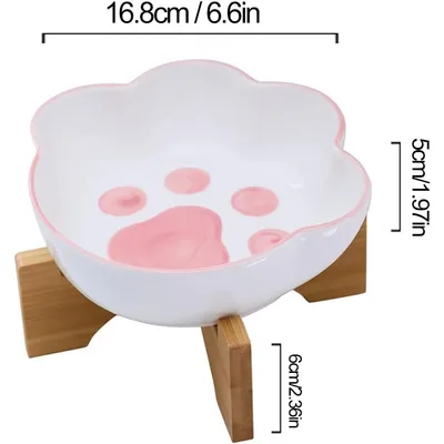 UAMLY écuelle en Forme de Patte de Chat avec Support en Bois