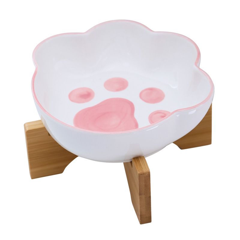 UAMLY écuelle en Forme de Patte de Chat avec Support en Bois