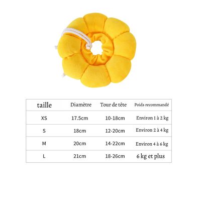 Petopia Collier d'Élisabeth en forme de fleur de soleil en coton