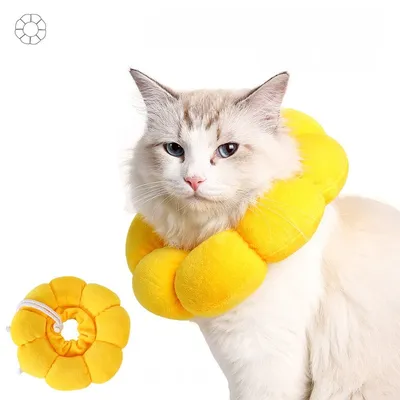 Petopia Collier d'Élisabeth en forme de fleur de soleil en coton