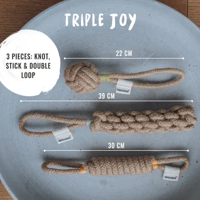 Rudelkönig Jouet corde chien 3 pièces