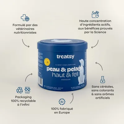Treatsy Complément Alimentaire pour chien - Peau & Pelage