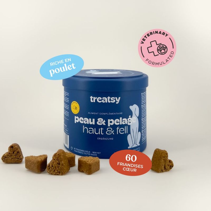 Treatsy Complément Alimentaire pur chien - Peau & Pelage