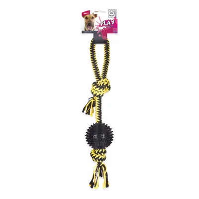 M-PETS - TWIST Prickly Ball Pink, Yellow & Blue Cotton rope & TPR