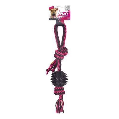 M-PETS - TWIST Prickly Ball Pink, Yellow & Blue Cotton rope & TPR