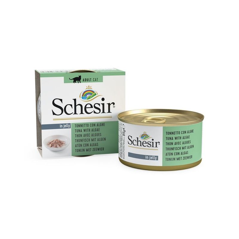 SCHESIR - boite 85 g. - Chat - en gelée - 14 x 85 gr Saveur THON ALGUES