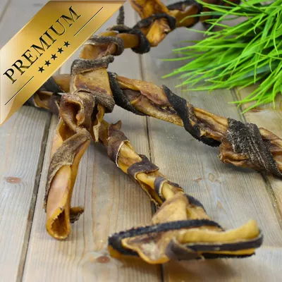 Lyra Pet® XXL barres de peau de tête de bœuf avec panse env. 70 cm