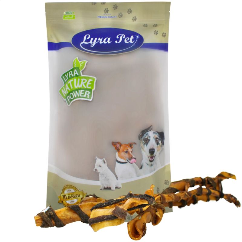 Lyra Pet® XXL barres de peau de tête de bœuf avec panse env. 70 cm