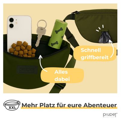 PiuPet® Leckerlitasche wasserdicht I Gassitasche 3 Fächern & Innentasche