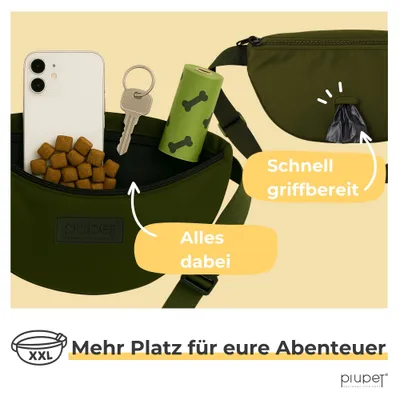 PiuPet® Leckerlitasche wasserdicht I Gassitasche 3 Fächern & Innentasche