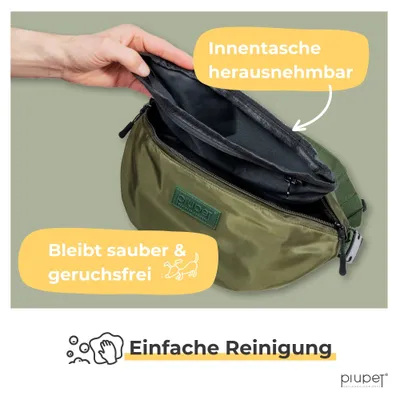 PiuPet® Leckerlitasche wasserdicht I Gassitasche 3 Fächern & Innentasche