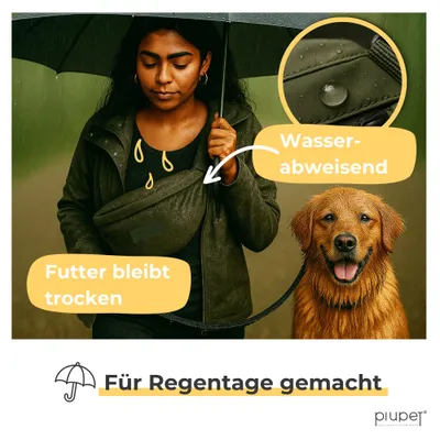 PiuPet® Leckerlitasche wasserdicht I Gassitasche 3 Fächern & Innentasche