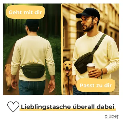 PiuPet® Leckerlitasche wasserdicht I Gassitasche 3 Fächern & Innentasche