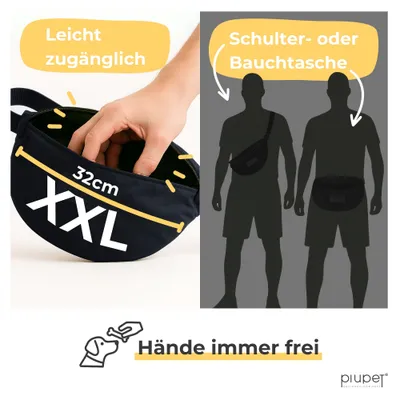 PiuPet® Leckerlitasche wasserdicht I Gassitasche 3 Fächern & Innentasche PiuPet® Leckerlitasche wasserdicht I Gassitasche 3 Fächern & Innentasche