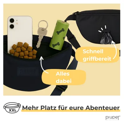 PiuPet® Leckerlitasche wasserdicht I Gassitasche 3 Fächern & Innentasche PiuPet® Leckerlitasche wasserdicht I Gassitasche 3 Fächern & Innentasche