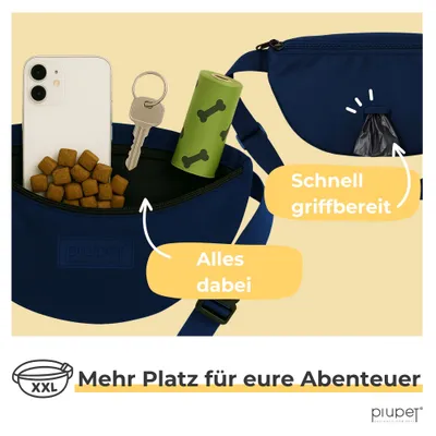 PiuPet® Leckerlitasche wasserdicht I Gassitasche 3 Fächern & Innentasche PiuPet® Leckerlitasche wasserdicht I Gassitasche 3 Fächern & Innentasche