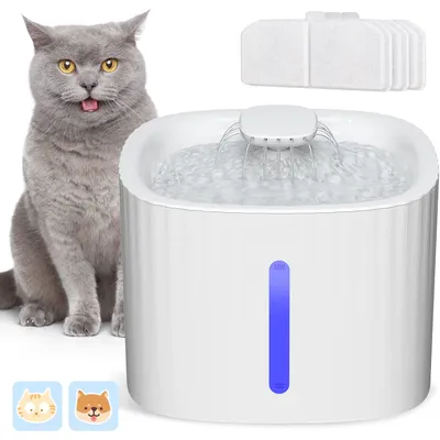 LovuPet Fontaine à Eau pour Chat Chien 3L,avec LED Fenêtre de Niveau d'eau