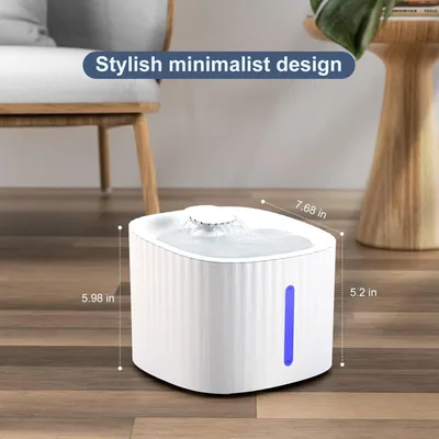 LovuPet Fontaine à Eau pour Chat Chien 3L,avec LED Fenêtre de Niveau d'eau