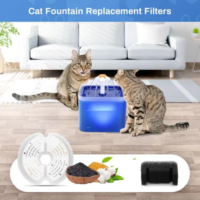 LovuPet 4PCS Filtres pour Fontaine Eau Chat pour 2L Fontaine Chat