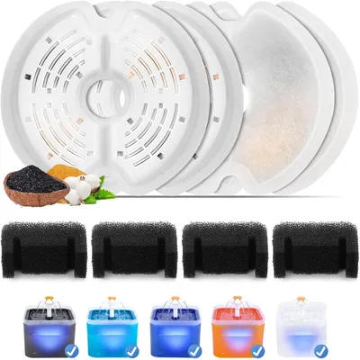 LovuPet 4PCS Filtres pour Fontaine Eau Chat pour 2L Fontaine Chat