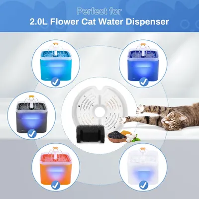 LovuPet 4PCS Filtres pour Fontaine Eau Chat pour 2L Fontaine Chat