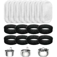 LovuPet Lot de 8 filtres de rechange pour fontaine à eau pour chat en acier