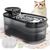 LovuPet Fontaine à Eau Chat 2.5 L, Réservoir d'eau Noir Translucide