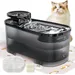 LovuPet Fontaine à Eau Chat 2.5 L, Réservoir d'eau Noir Translucide