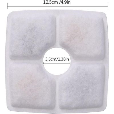 LovuPet Filtre carré lot 8 pour fontaine à eau chats avec résine charbon