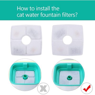 LovuPet Filtre carré lot 8 pour fontaine à eau chats avec résine charbon