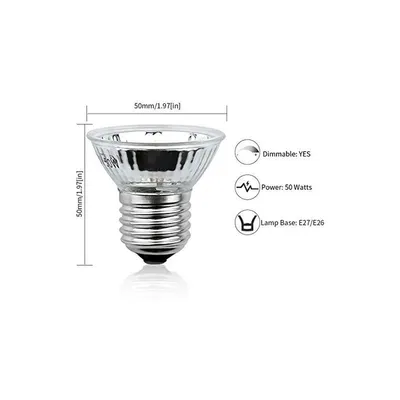 Lot 4 50W E27 Lampe Chauffante UVA+UVB Ampoule à Spectre Complet Dimmable