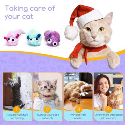 ZENITHMIND 3 - Pack Souris jouet chat contenant de la menthe