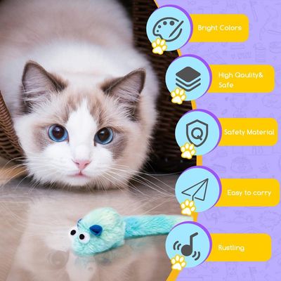 ZENITHMIND 3 - Pack Souris jouet chat contenant de la menthe