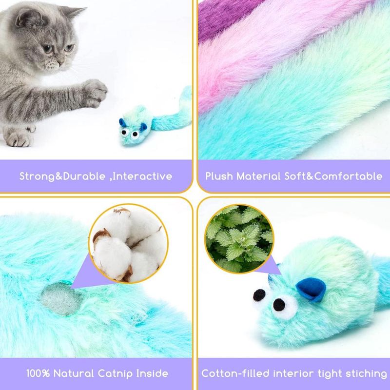 ZENITHMIND 3 - Pack Souris jouet chat contenant de la menthe