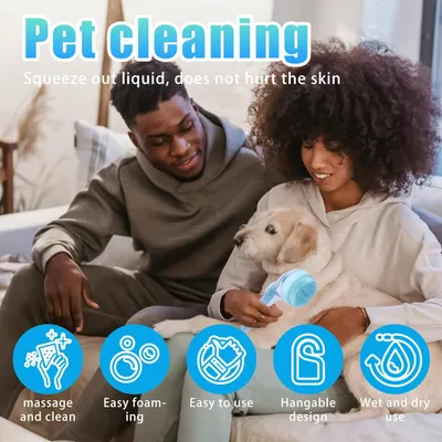 LovuPet Brosse distributrice de shampoing pour chiens et chats