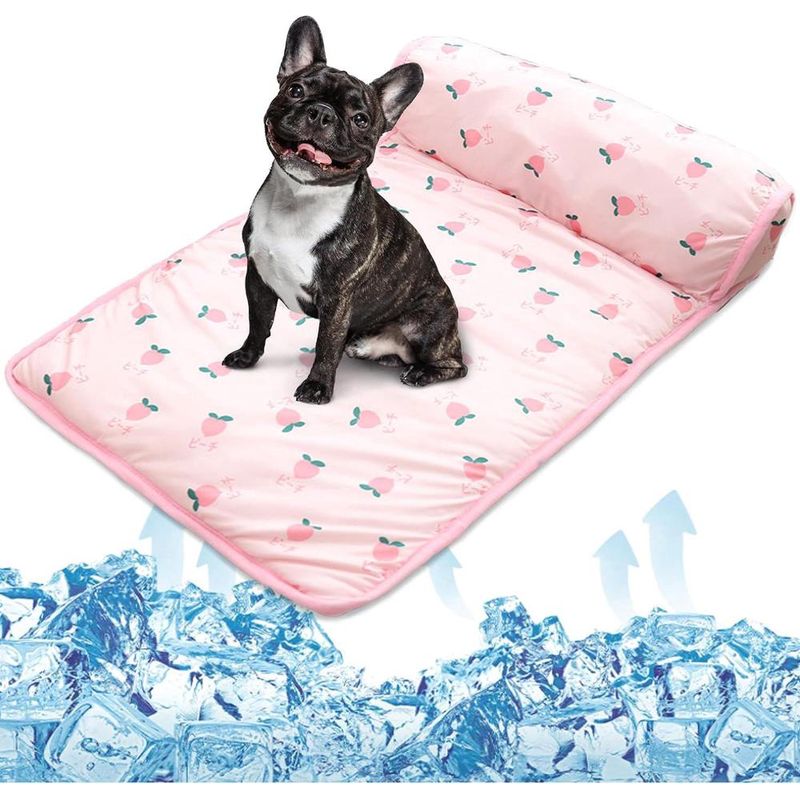 ZENITHMIND Tapis frais pour animaux de compagnie avec oreillers 60x40cm