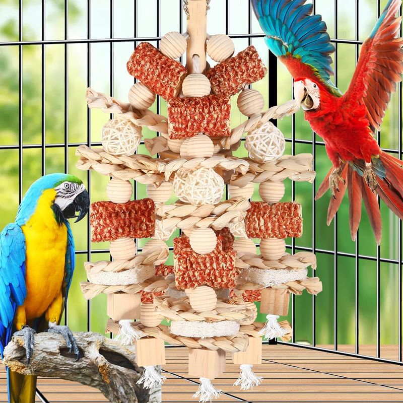 LovuPet Jouets pour oiseaux,pour perroquets gris africains, aras, cacatoès