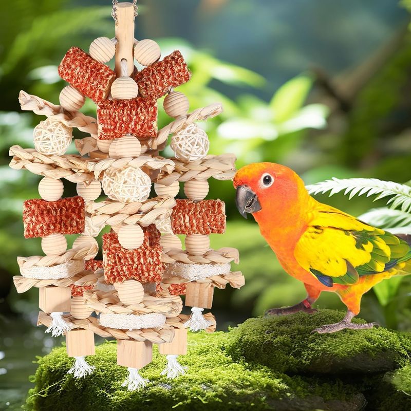 LovuPet Jouets pour oiseaux,pour perroquets gris africains, aras, cacatoès