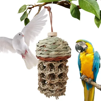 LovuPet Jouets pour perroquets d'oiseaux,Morsure Cage Perroquet en Bois