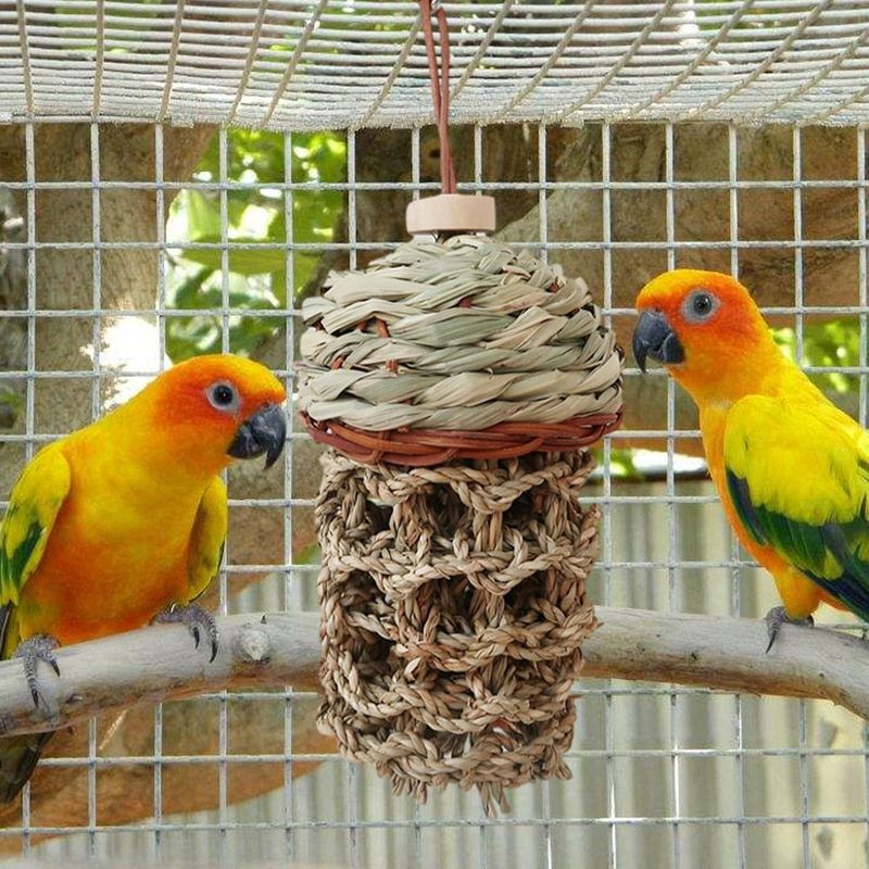 LovuPet Jouets pour perroquets d'oiseaux,Morsure Cage Perroquet en Bois
