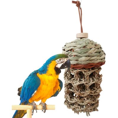 LovuPet Jouets pour perroquets d'oiseaux,Morsure Cage Perroquet en Bois