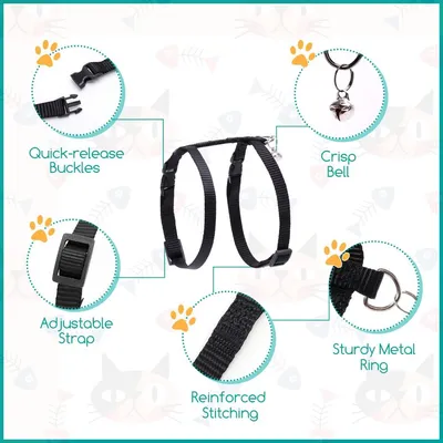 ZENITHMIND Corde de traction pour chat, sangle en nylon réglable