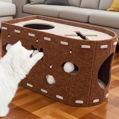 ZENITHMIND Maison pour Chat,Cachette Condo Caverne avec Surfaces à Griffes