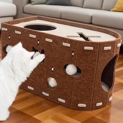 ZENITHMIND Maison pour Chat,Cachette Condo Caverne avec Surfaces à Griffes