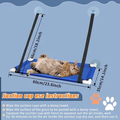 ZENITHMIND Hamac Chat avec Ventouses, Fenêtre de Lit de Chat