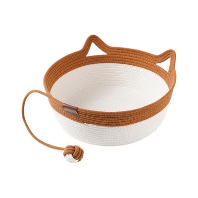 ZENITHMIND Lit pour chat intérieur en coton tissé à la main 40x40x14cm
