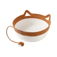 ZENITHMIND Lit pour chat intérieur en coton tissé à la main 40x40x14cm