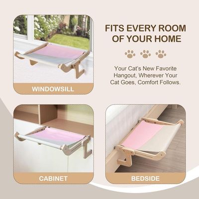 ZENITHMIND Lit Hamac pour Chat,Cadre en Bois